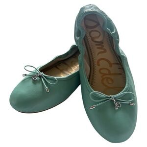 SAM EDELMAN Felicia Rio Blue Rounded Toe Flexible Leather Ballet Flat Sz 7.5